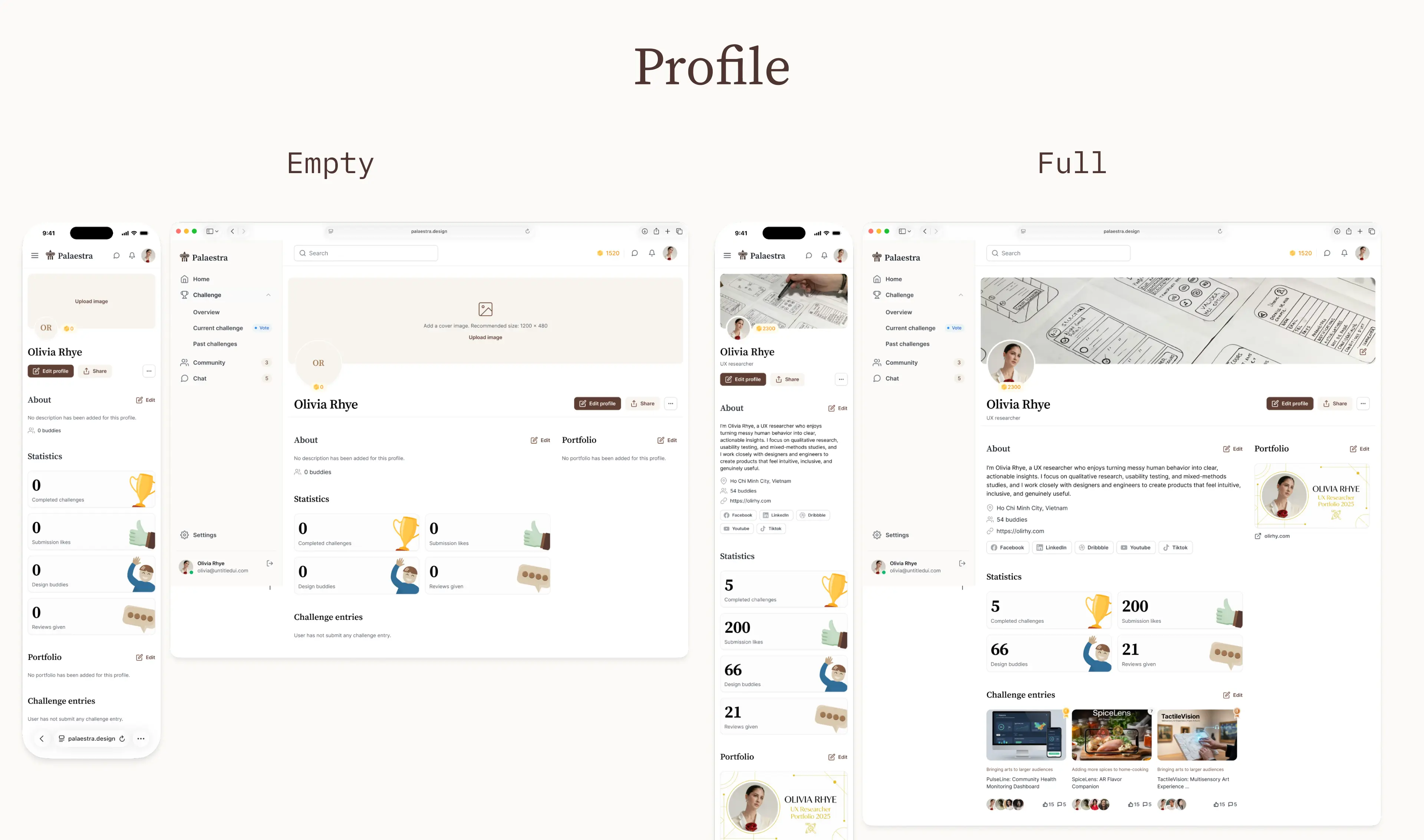Palaestra Profile page