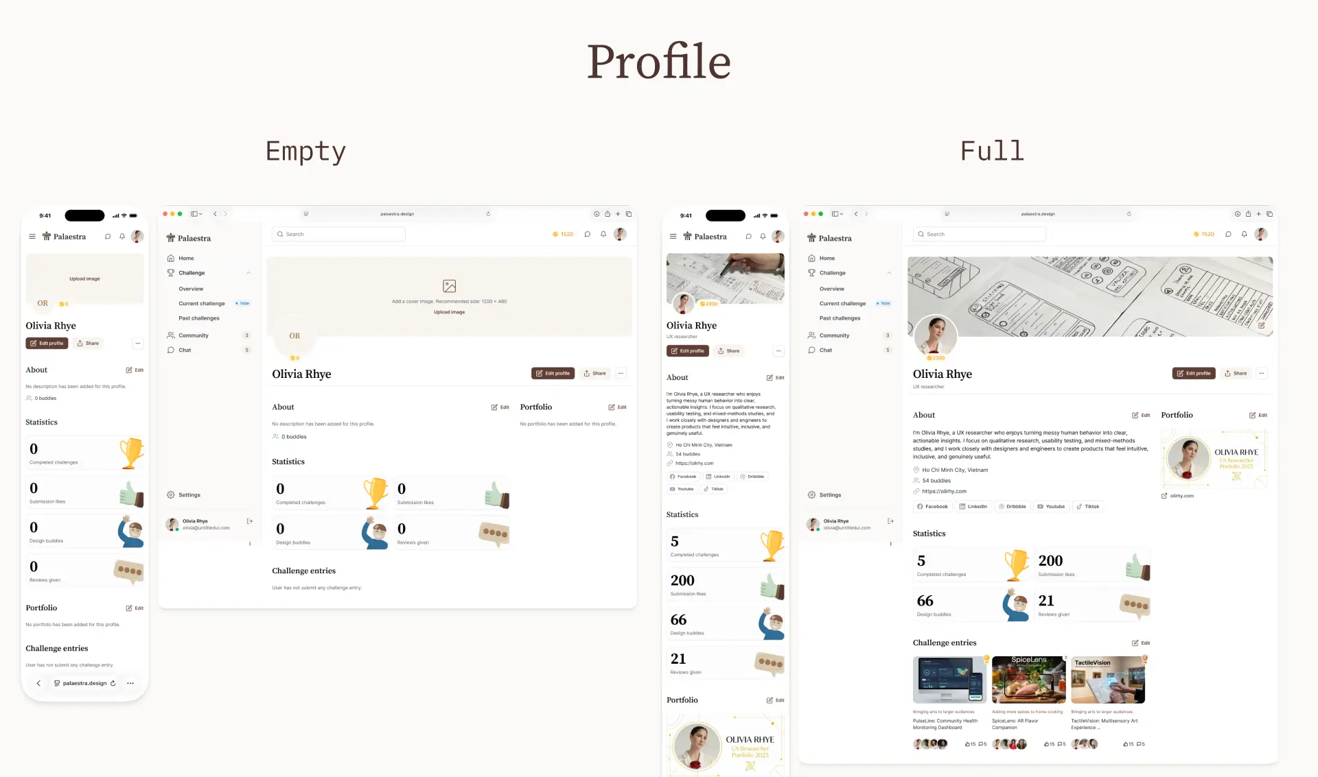 Palaestra Profile page