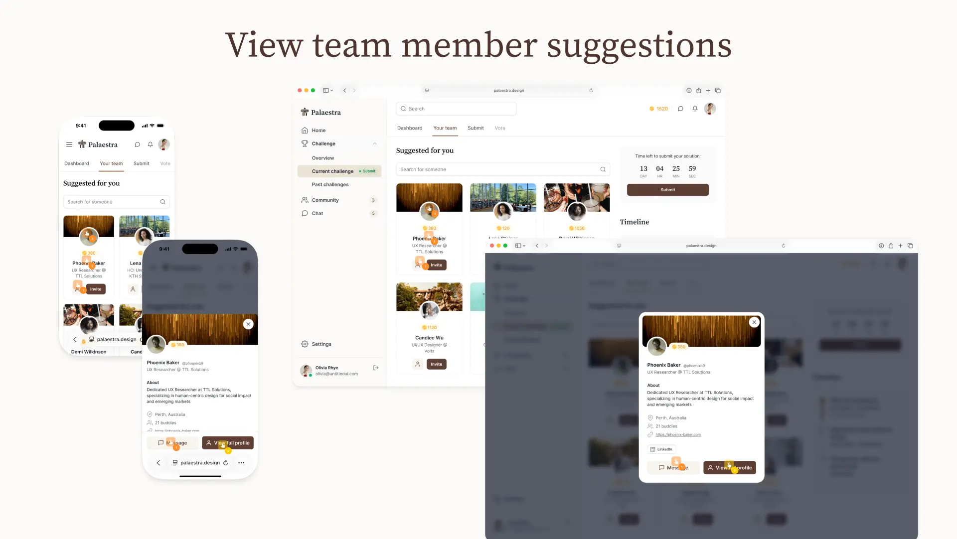 Palaestra - team member suggestions
